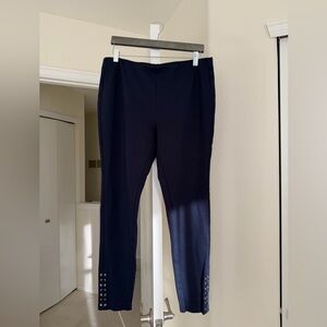 Ralph Lauren Pull-on Ankle Leggings With Lace-up Details. Size Large. Navy Blue